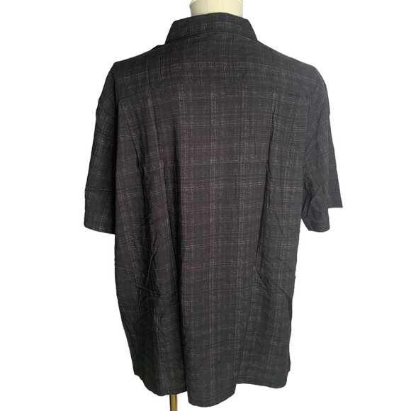 Batik Bay Button Up Hawaiian Camp Shirt XXL Black Palm Trees Rockabilly Rayon - Picture 4 of 6